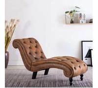 ""Printemps/été 2025"" Chaise longue, VIDAXL, Marron Similicuir daim - 145x52x77 cm LV6285