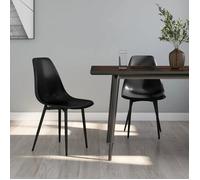 ""Printemps/été 2025"" Chaises à manger lot de 2 - SOLOMON - noir PP - 46x52x84 cm LV1326