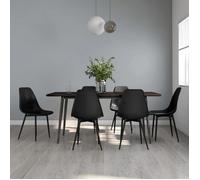 ""Printemps/été 2025"" Chaises à manger lot de 6 - SOLOMON - noir PP - 46x52x84 cm LV1847