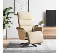 ""Printemps/été 2025"" Fauteuil Relax, SOLOMON, Fauteuil inclinable, avec repose-pied crème tissu - 79.5x83x104 cm LV4918