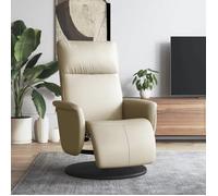 ""Printemps/été 2025"" Fauteuil Relax, SOLOMON, Fauteuil inclinable, avec repose-pieds crème similicuir - 71x90x105 cm LV5904