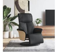 ""Printemps/été 2025"" Fauteuil Relax, SOLOMON, Fauteuil inclinable, avec repose-pieds noir similicuir - 79x87x104.5 cm LV6048