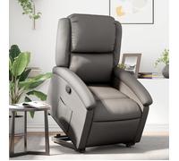 ""Printemps/été 2025"" Fauteuil Relax, SOLOMON, Fauteuil inclinable, gris cuir véritable - 71x86.5x99.5 cm LV5689