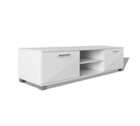 ""Printemps/été 2025"" Meuble TV Blanc brillant - JM - Table TV à haute brillance - 120x40,5x35 cm EU1909