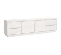 ""Printemps/été 2025"" Meuble TV Blanc - JM - Armoire Basse Salle de Séjour Intérieur - 176x37x47,5 cm Bois de pin massif EU3027