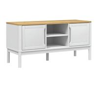 ""Printemps/été 2025"" Meuble TV - JM - Armoire Basse Pour TV - montage facile - FLORO blanc 114x43x55 cm bois massif de pin EU3576