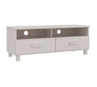 ""Printemps/été 2025"" Meuble TV - JM - Armoire Basse Pour TV - montage facile - HAMAR Blanc 106x40x40 cm Bois massif de pin EU3713
