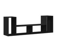 ""Printemps/été 2025"" Meubles TV 2 pcs - JM - MEUBLE DE SEJOUR - grande taille - noir 75x30x50 cm - Bois d'ingénierie EU4429