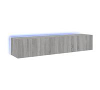 ""Printemps/été 2025"" Meubles TV muraux et lumières LED 2pcs - JM - MEUBLE DE SEJOUR - grande taille - sonoma gris 80x35x31 cm