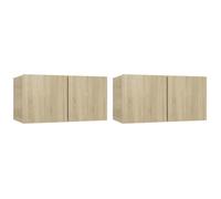 ""Printemps/été 2025"" Meubles TV suspendus 2 pcs - JM - MEUBLE DE SEJOUR - grande taille - Chêne sonoma 60x30x30 cm EU5085