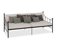 ""Printemps/été 2025"" Structure de lit - SOLOMON - pour Adulte/enfant, de repos sans matelas, noir métal, 90x200 cm LV9742