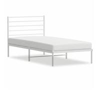 ""Printemps/été 2025"" Structure de lit - SOLOMON - pour Adulte/enfant, métal, sans matelas, avec tête de lit blanc 90x200cm LV4950