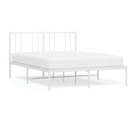 ""Printemps/été 2025"" Structure de lit - SOLOMON - pour Adulte/enfant, métal, sans matelas, et tête de lit blanc 135x190 cm LV14206