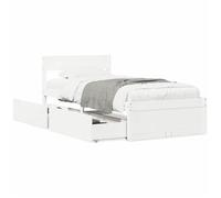 ""Printemps/été 2025"" Structure de lit - SOLOMON - pour Adulte/enfant, sans matelas, blanc 90x200 cm bois de pin massif LV3028