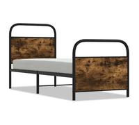 ""Printemps/été 2025"" Structure de lit - SOLOMON - pour Adulte/enfant, sans matelas, chêne fumé 75x190cm bois d'ingénierie LV13134