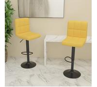 ""Printemps/été 2025"" Tabourets de bar lot de 2 - SOLOMON - jaune moutarde tissu - 40x47x(90-111) cm LV712