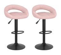 ""Printemps/été 2025"" Tabourets de bar lot de 2 - SOLOMON - rose velours - 45x43x(75-97) cm LV1484