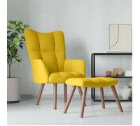 ""Printemps/été 2026"" Fauteuil TV - Chaise relaxant - 1 personne - Pour salon - avec repose-pied Jaune moutarde Velours FR_320243