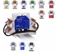 Printtastisch Support pour Relais Shelly avec Extension de Retrait, 1 Pièce et Extension, Compatible 42 Modèles Shelly et Bornes WAGO 221, Rail DIN 35 mm sans Outil, Fabriqué en Allemagne