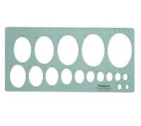 Printtoo Gabarit de dessin d'ellipse à 45° pour architectes et ingénieurs, pochoir ovale de 17 tailles avec règle graduée, outil géométrique en plastique de 2 mm pour croquis techniques, conception et