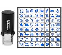 Printtoo Personalized Thème médical Icons ronde en caoutchouc Tampon auto Encrage Stamper 12 mm-Bleu