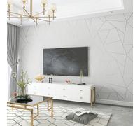 Prior.choice Papier peint en non-tissé, motif géométrique moderne triangulaire, brillant, gris, 4 couleurs, en relief, texturé, pour chambre à coucher, salon, 5,035 m², revêtement mural de 9,5 x 0,53