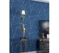 Prior.choice Rouleau de papier peint non tissé texturé en relief pour chambre à coucher, salon - 9,5x0,53 m - 4 couleurs - Bleu marine