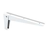 PRIOstahl Console pliante Équerre d'étagères - 1 support pliable 280 x 135 mm en blanc pour étagères, table pliante, étagère murale en acier