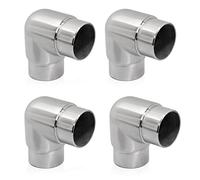 PRIOstahl Coude rond raccord de tuyau connecteur à emboîter raccord d'angle rond 90 degrés - 4 pièces Ø 42,4 mm pour tubes ronds tuyau main courante connexion à emboîter construction de garde-corps