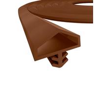 PRIOstahl Joint de porte - 10 m - Marron - En PVC souple | Pour une largeur de pliage de 12 mm - Joint en caoutchouc flexible pour portes en bois et portes d'entrée
