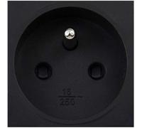 Prise 2 Prises + Terre gamme Simplea module large noir