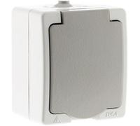 Zenitech Prise étanche saillie 2P+T – 16A – IP54 – gris