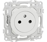 Prise 2P+T affleurante avec griffes odace bornes automatiques - blanc craie - SCHNEIDER - S925052