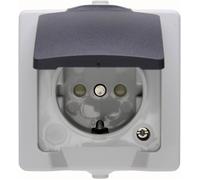 Kopp Prise de courant 2P+T Nautic 107856005 AP-FR avec clapet gris