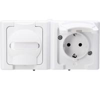 Prise 2P+T avec clapet Kopp 131202003 BlueElectric blanc arctique
