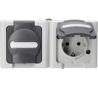 Prise 2P+T avec clapet Kopp 131256002 BlueElectric gris