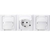 Prise 2P+T avec clapet Kopp 131302006 BlueElectric blanc arctique