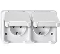 Prise 2P+T avec clapet Merten 4074946 AQUASTAR blanc polaire