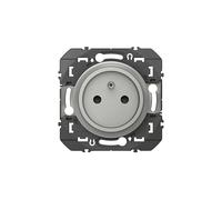 Prise 2P+T Legrand Dooxie Easyréno 16A 250V encastrée Aluminium Argent