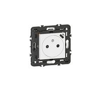 Legrand 077161L Prise de Courant Surface Mosaic, Chargeur USB Type-C Livrée, Support 2 Modules, Blanc