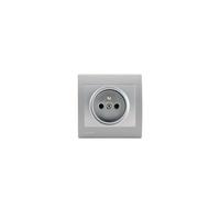 Prise 2P+T Silver Delta Iris + Plaque basic Silver-Siemens Ingenuity for Life