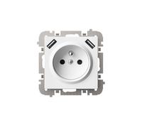 Prise 2P+Z 2xUSB alimentation sans cadre SANTRA 4188-10