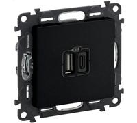 Prise 2XUSB C 5V 3A 15W LGR 756306 Valena Life Legrand - Noir