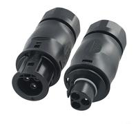 Prise AC IP68 à 3 broches et set pour onduleurs Betteri BC01 - Connecteur flexible étanche pour câbles de 10 à 13 mm - Liaison d'alimentation sécurisée - Noir
