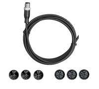 Prise aéronautique M12 L-Code 3 broches 4 broches 5 broches Connecteur étanche de type D 15 A 4 + PE Prise mâle femelle 2 mètres coude droit IP67 (M droit, 1,5 carré, 3 broches (2 PE))