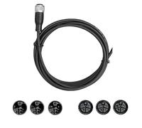 Prise aéronautique M12 L-Code 3 broches, 4 broches, 5 broches, connecteur étanche de type D 15 A 4 + prise mâle femelle, 2 mètres coude droit IP67 (F droit, 1,5 carré, 4 broches (3 PE))