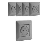 Prise Artezo affleurante 2P+T 16A titanium - Zenitech
