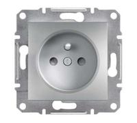 Prise Asfora 2P+PE avec abl. sans cadre, aluminium EPH2800261