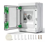 Prise avec dispositif différentiel à courant résiduel, Boîtier protection étanche IP65 montage en saillie avec prise 16A typeC et disjoncteur 16A 230V pour extérieurs environnements humides