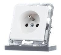 Prise Broche de terre+SH blanc pur - Prise de courant blanc crème 448527 | Gira | 448527 | Prise de courant